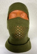 Зимняя Шапка-маска орнамент зелёная